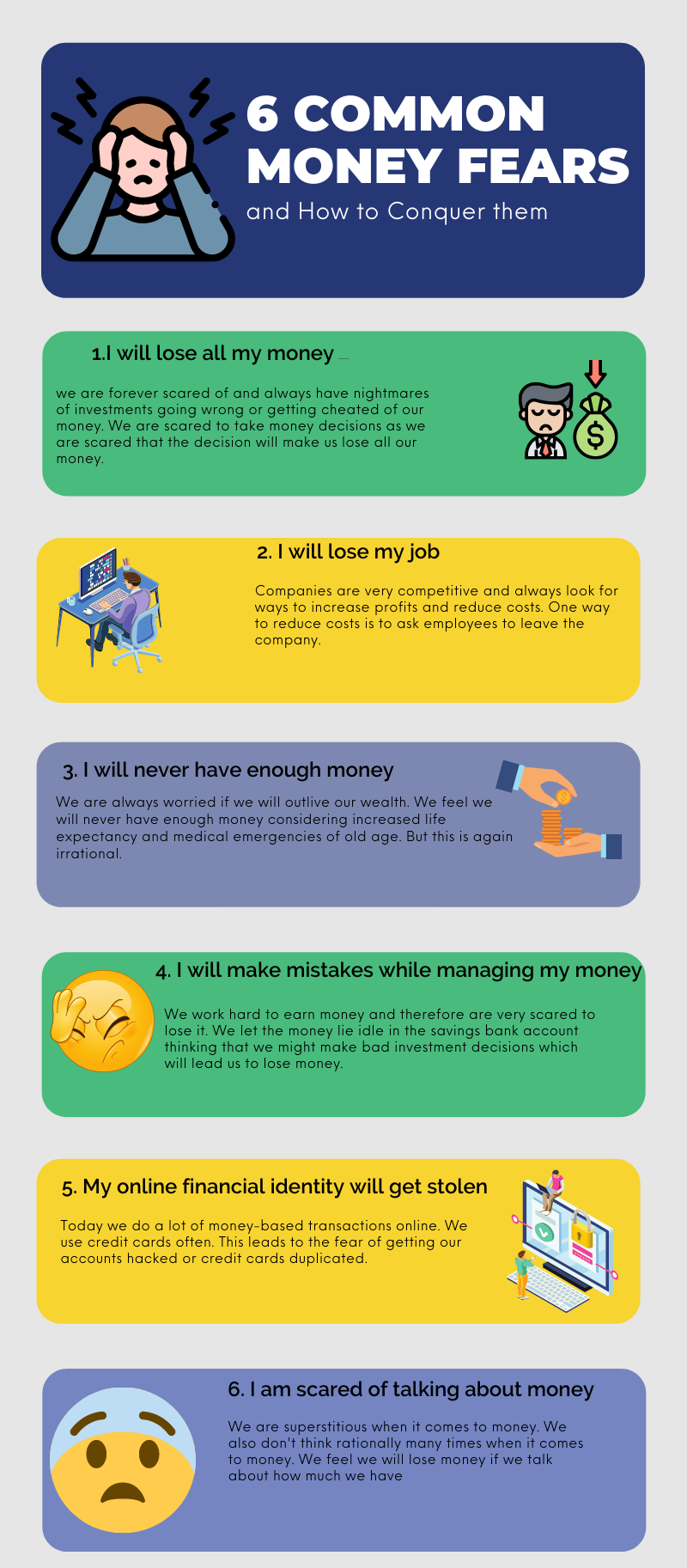 6 Common Money Fears and how to Conquer them