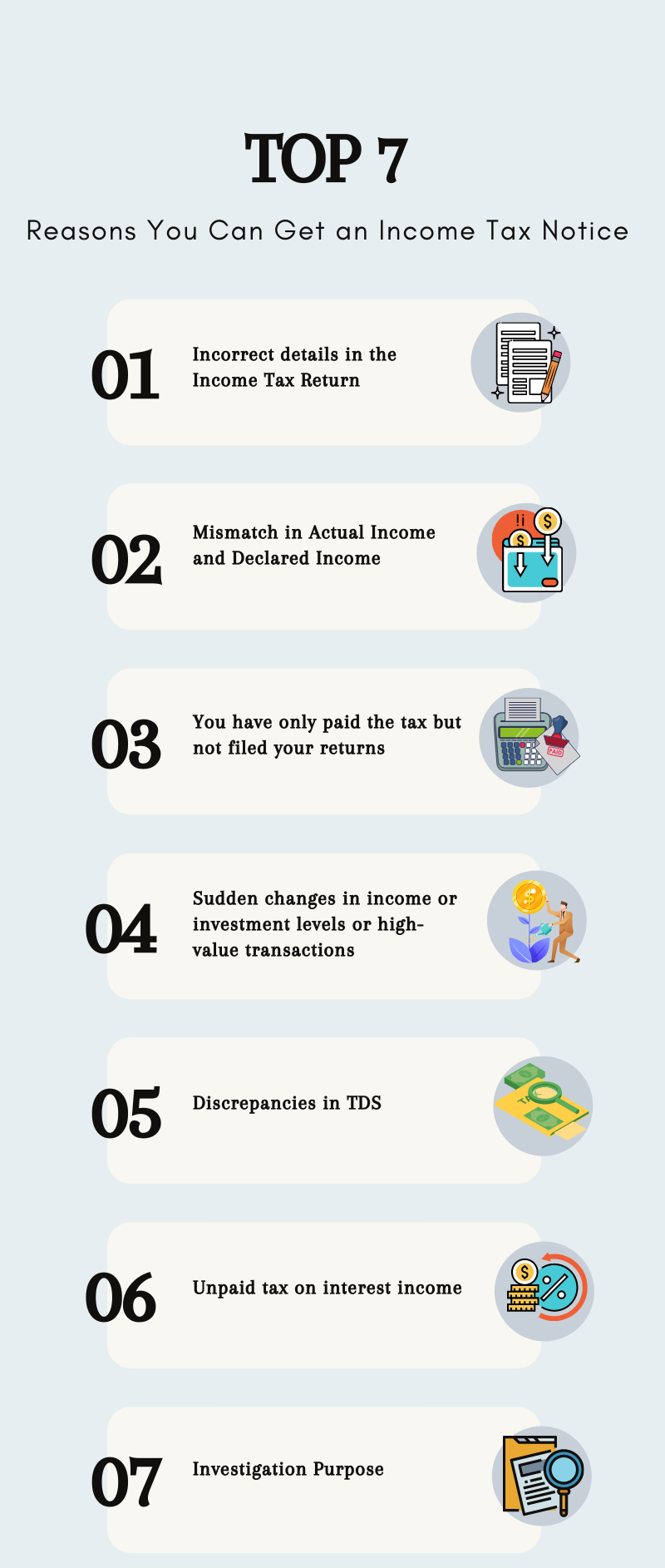 Top 7 Reasons You Can Get an Income Tax Notice
